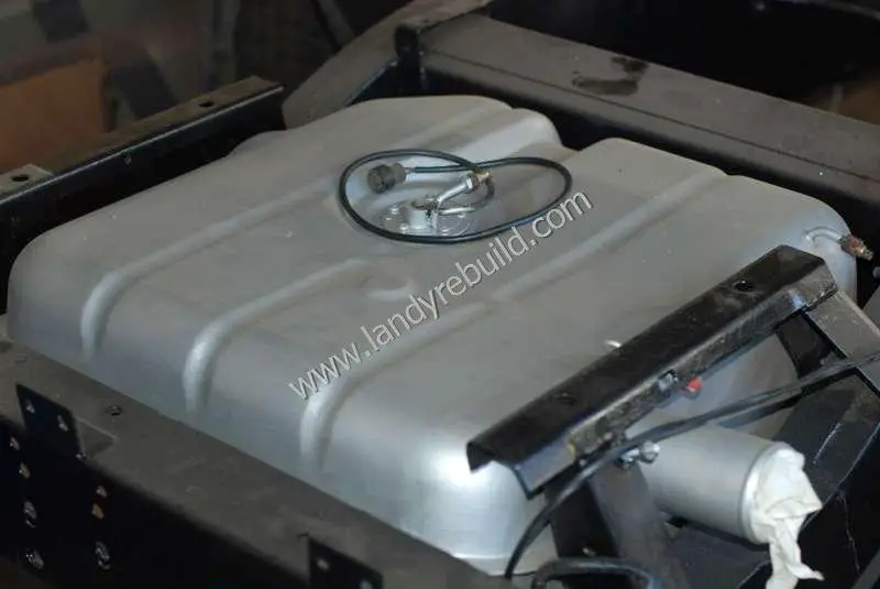 Renovated Land Rover fuel tank