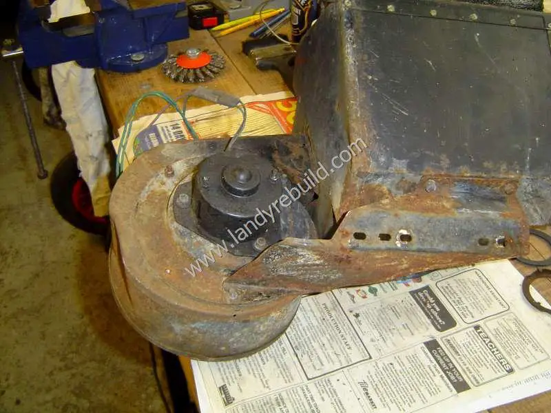 Heater motor showing support bracket